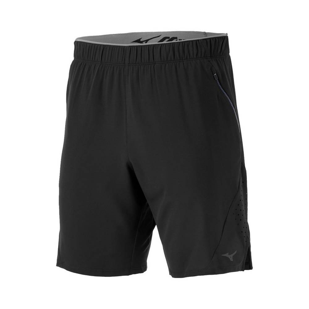 Panske Šortky Mizuno Alpha 9" Running Čierne Vypredaj QXKJ18543